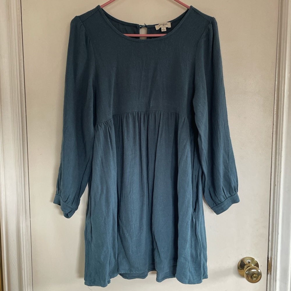 umgee long-sleeved teal minidress